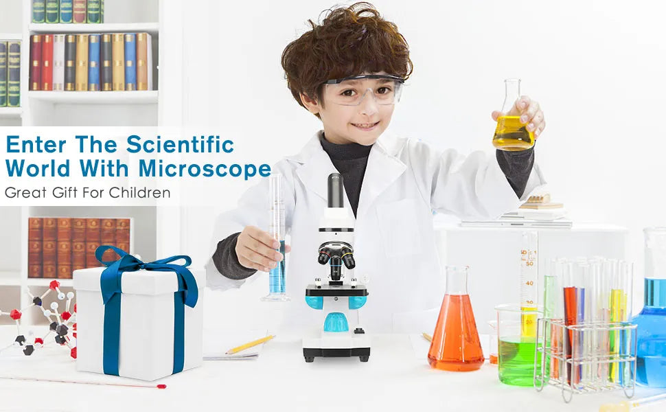 Microscope 40x-2000x Kit with Led Lights
