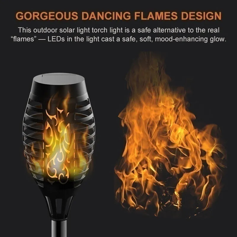 Solar LED Torch Flame Lights