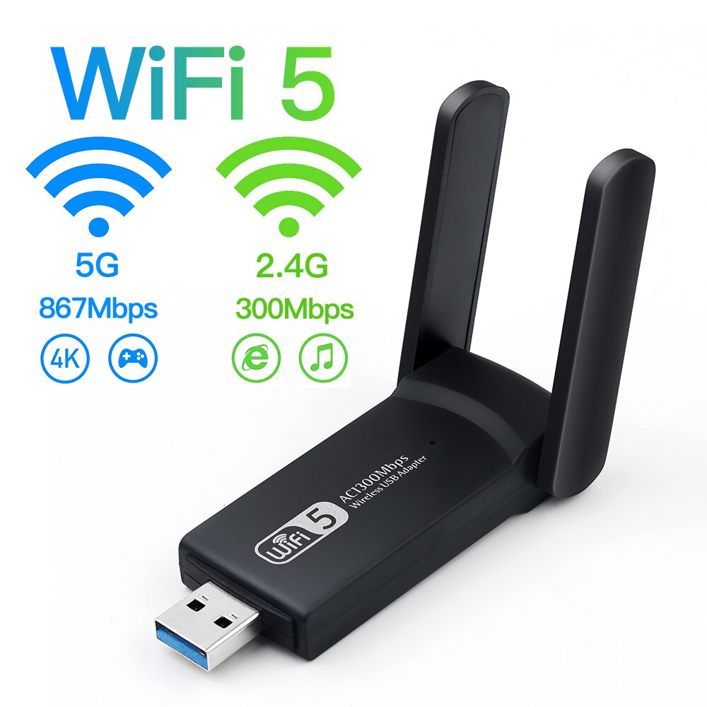 Network Adapter Dual Band 1300Mbps USB3.0 WiFi