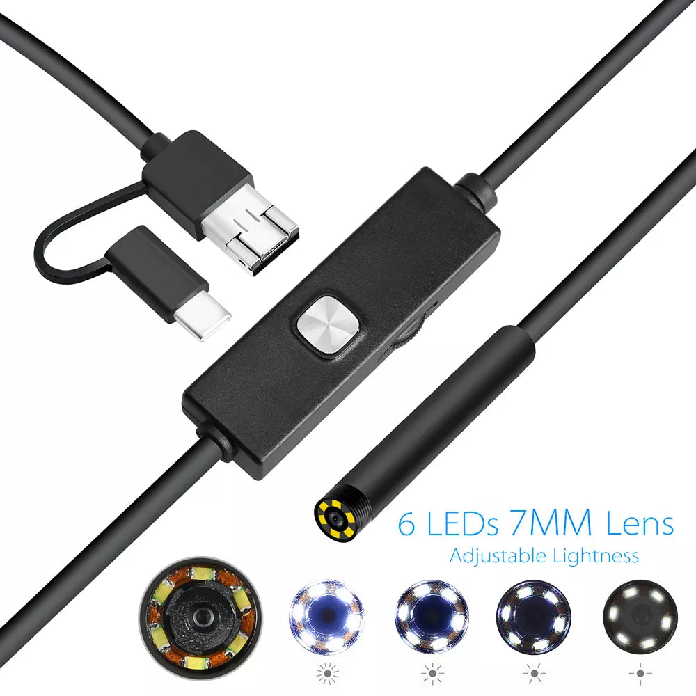 Endoscope LED Camera 7mm Snake Borescope
