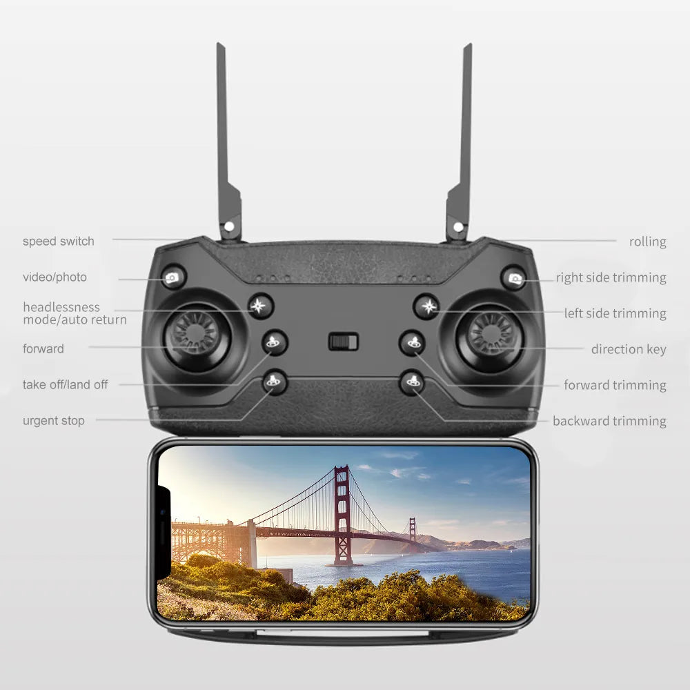 RC Drone 4K Professional with 1080P Wide Angle HD Camera and Height Hold