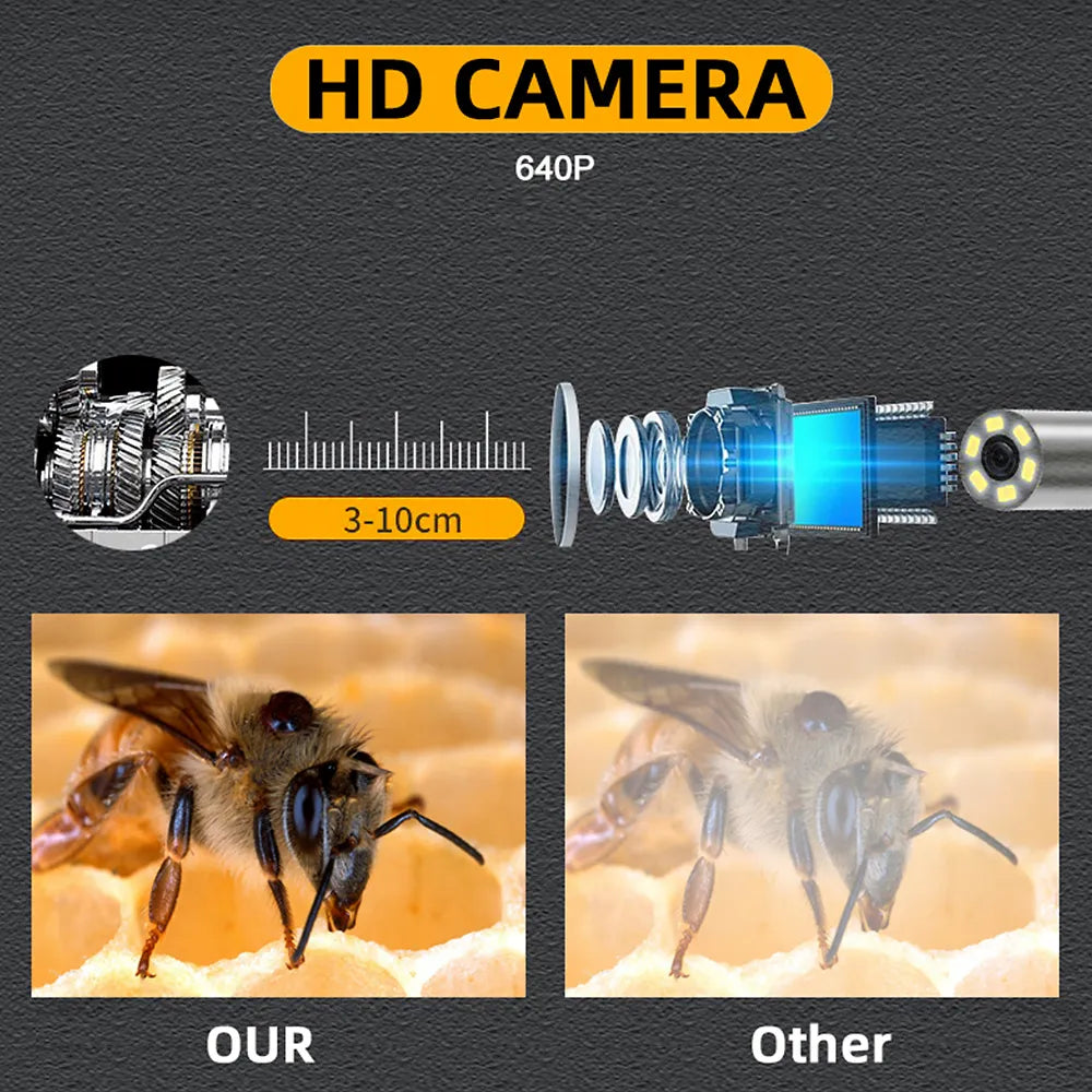 Endoscope LED Camera 7mm Snake Borescope