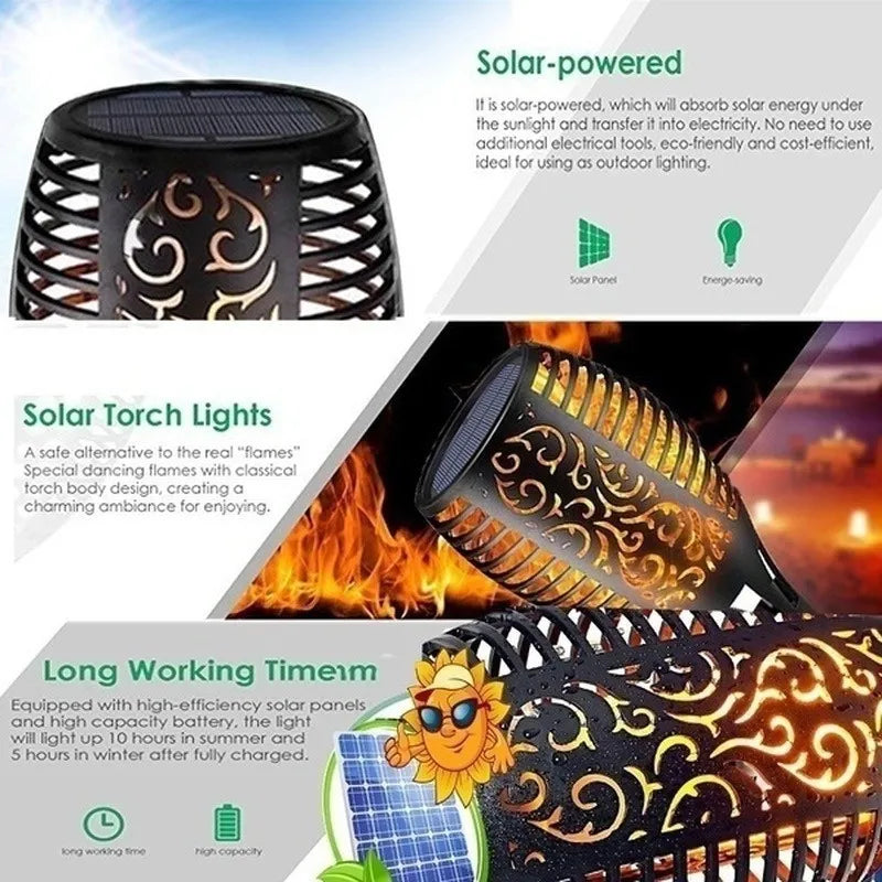 Solar LED Torch Flame Lights