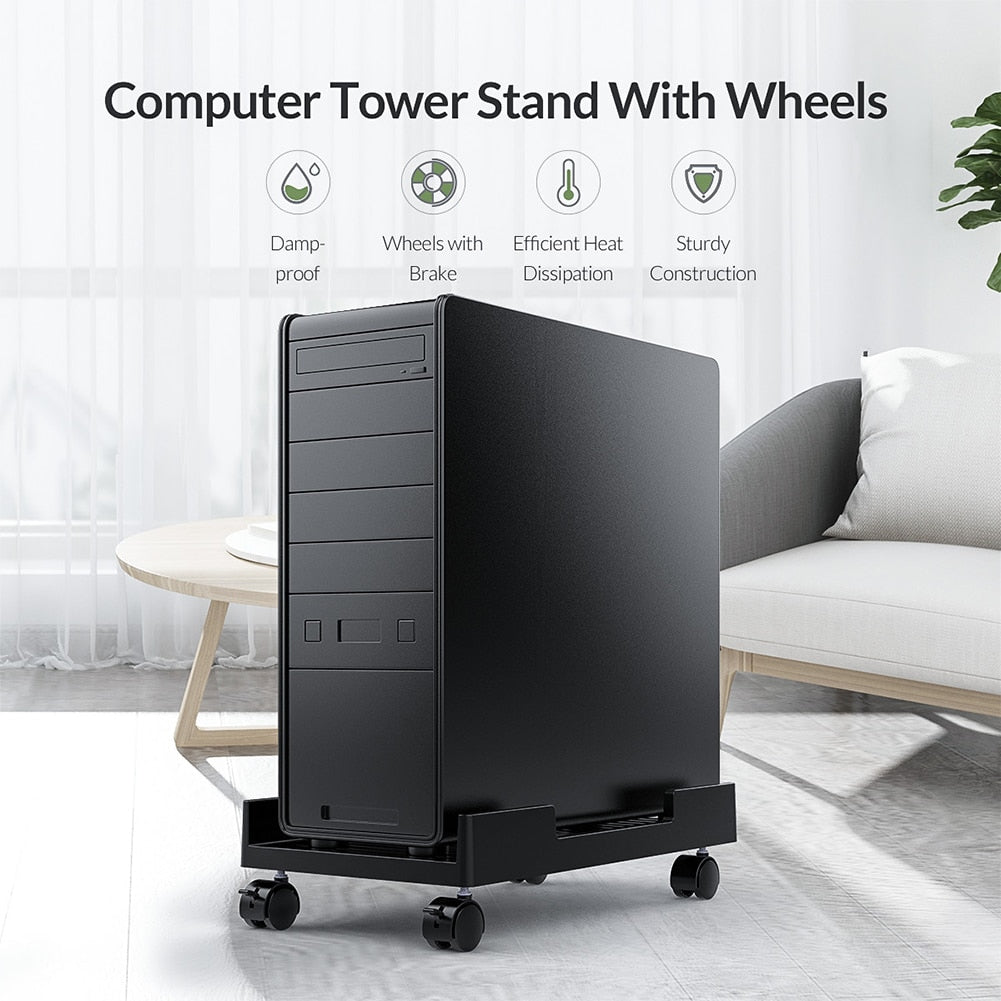 Computer Stand Anti-slip Cart with 4 Rotatable Casters