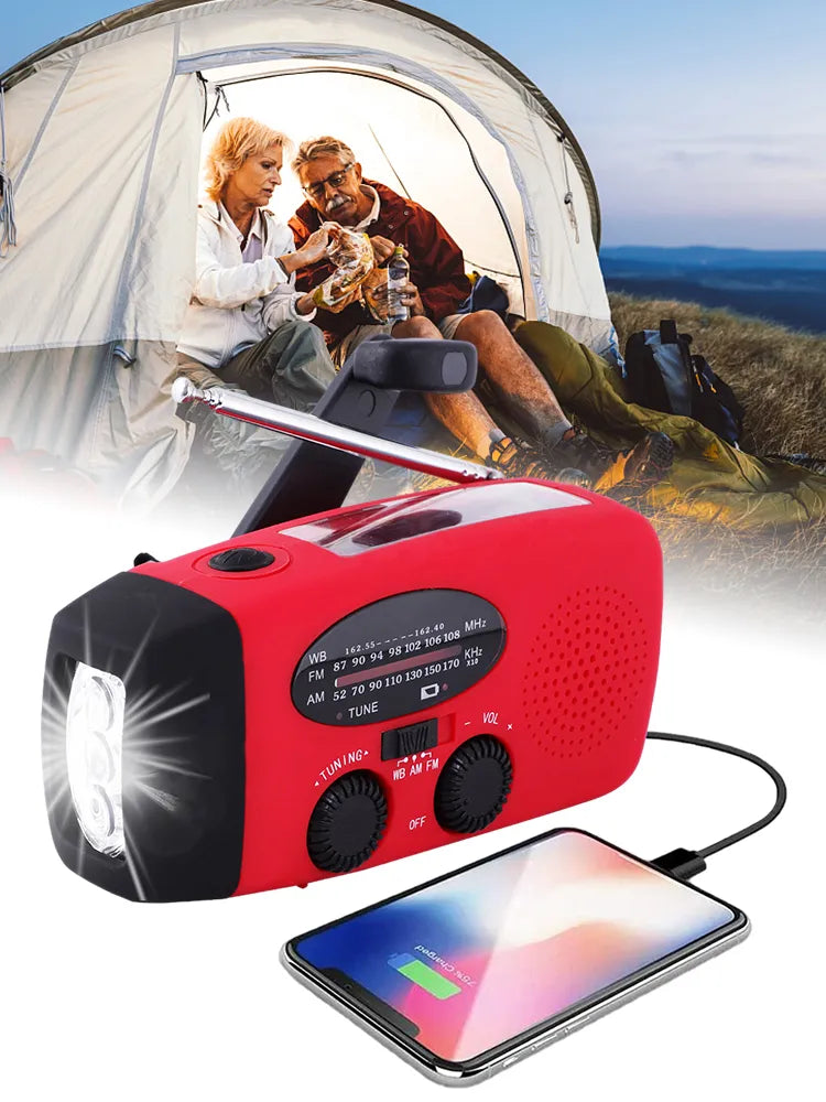 Radio FM/AM/WB/NOAA USB Charging with Emergency LED Flashlight