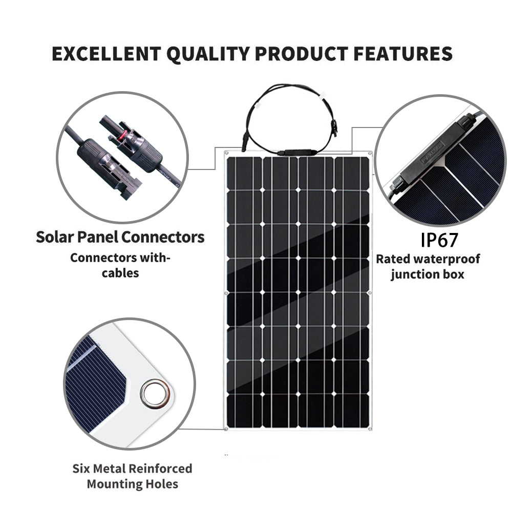 Solar Panel 12V Flexible Wattage Monocrystalline