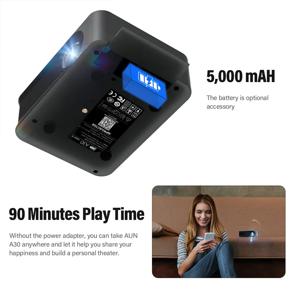 Projector LED Mini 4K Home Theater