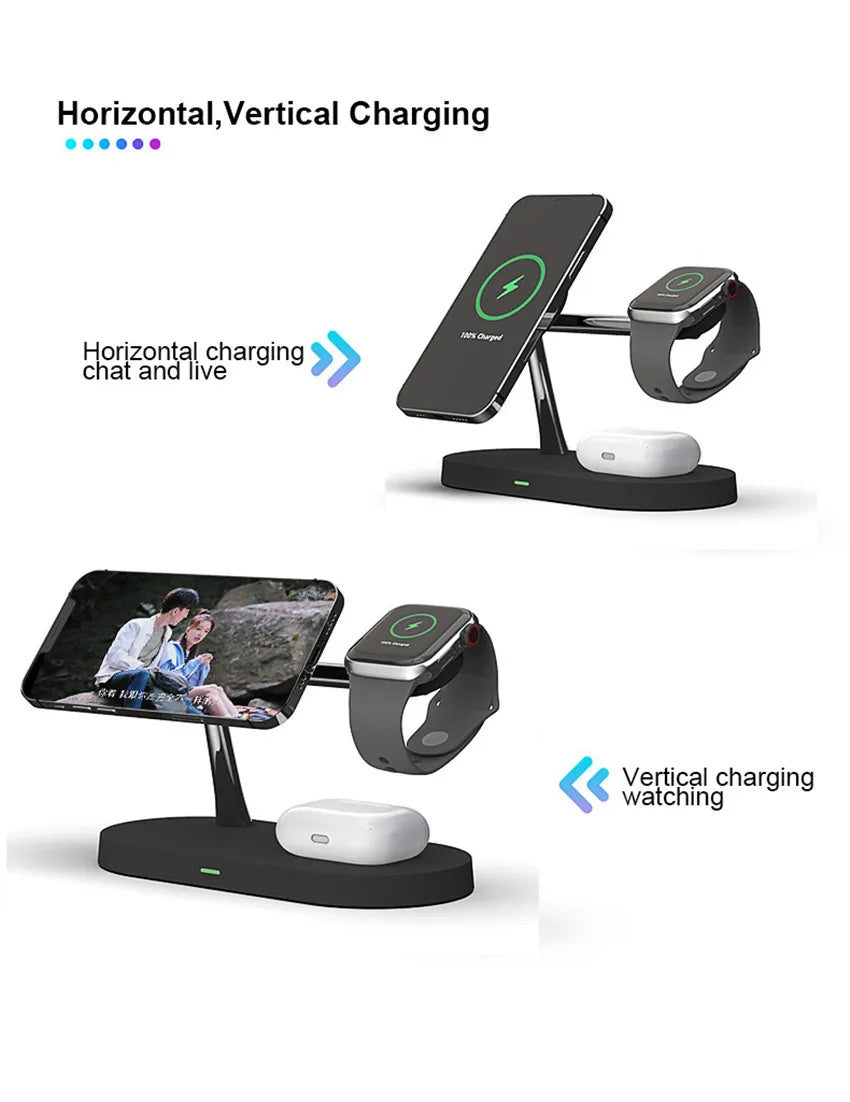 Wireless Charging Station for iPhone, iWatch and Air Pods