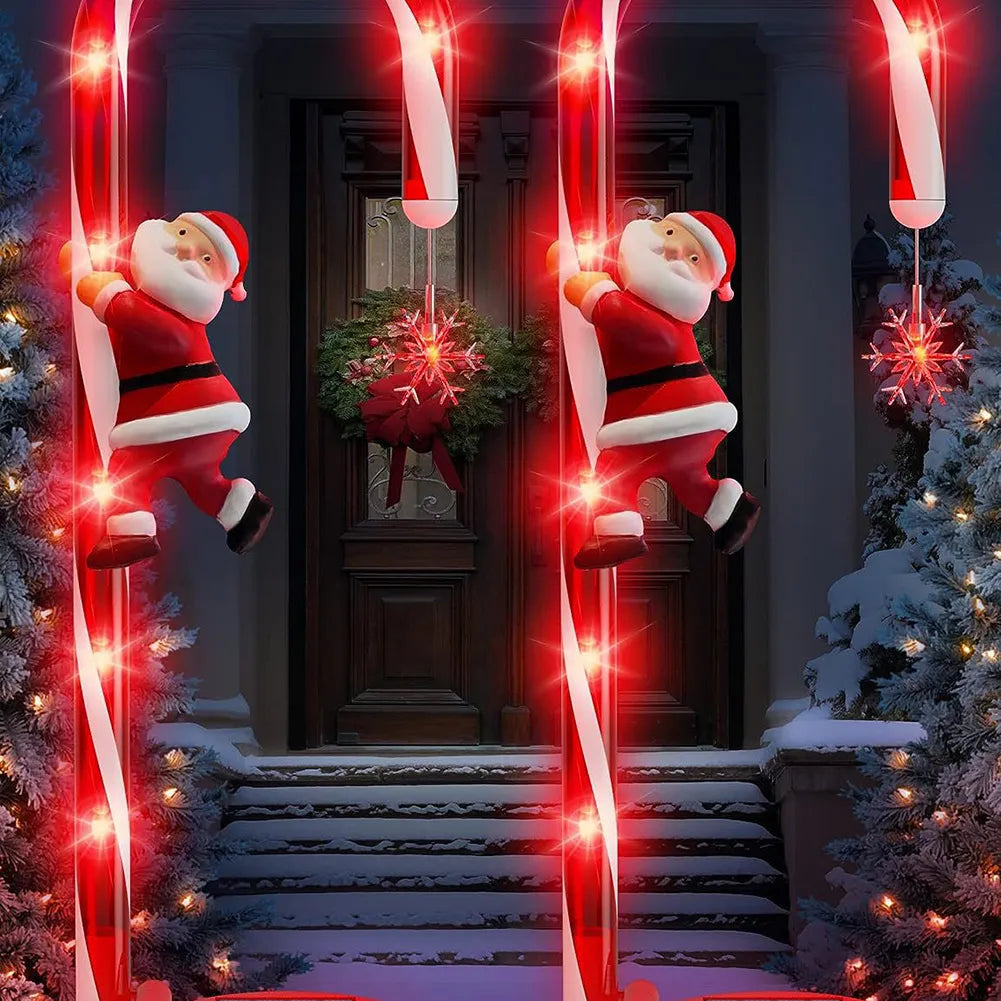 Solar LED Santa Candy Cane Lights