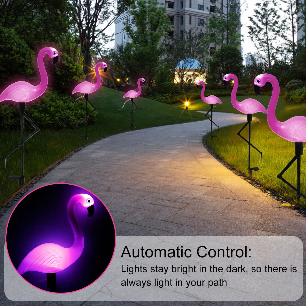 Solar LED Pink Flamingo Lights