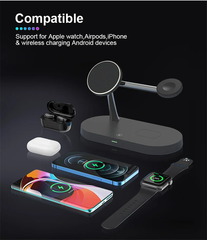 Wireless Charging Station for iPhone, iWatch and Air Pods