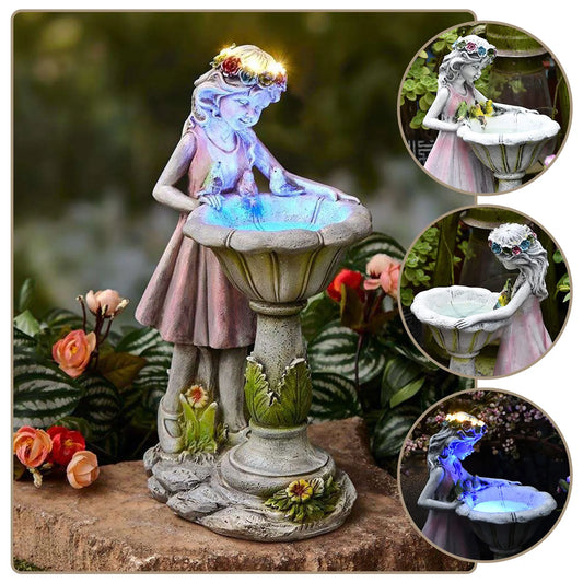 Solar LED Flower Fairy Garden Ornament Light