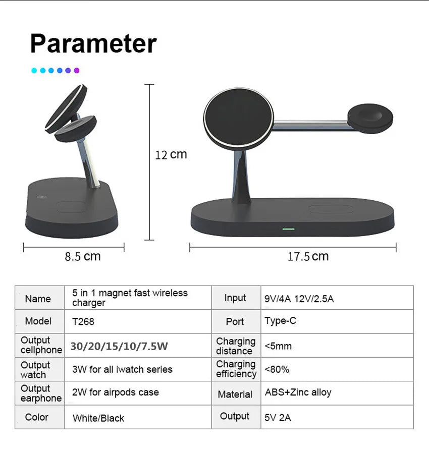 Wireless Charging Station for iPhone, iWatch and Air Pods